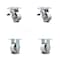 Service Caster 4 Inch Semi Steel Caster Set with Ball Bearings 2 Brakes 2 Rigid SCC-TTL30S420-SSB-2-R-2 - alternate 1
